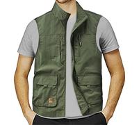 Gefomuofe Gilet de travail sans manches pour homme - Veste d'été sans manches - Veste de printemps - En coton léger - Gilet de pêche - Gilet de safari - Pour l'extérieur, l'escalade, le camping, les