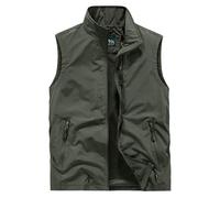 Gefomuofe Gilet de travail sans manches pour homme - Veste d'été sans manches - Veste de printemps - Gilet d'extérieur léger en coton - Gilet de pêche, safari, plein air, escalade, camping, reporter