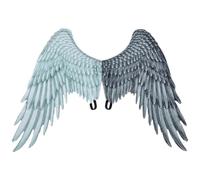 Gefomuofe Grandes ailes d'ange pour adultes Fée Costume Accessoires Ailes décoratives Tissu non tissé Imprimé pour fête, Halloween, carnaval, gris foncé, taille unique