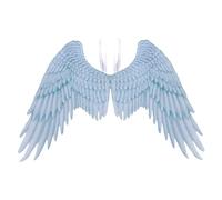 Gefomuofe Grandes ailes d'ange pour adultes Fée Costume Accessoires Ailes décoratives Tissu non tissé Imprimé pour fête, Halloween, carnaval, Blanc., taille unique