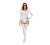 Gefomuofe Justaucorps de gymnastique à paillettes pour femme - Body de ballet Space Girl - Costume rave - Haut argenté des années 80 - Aérobic - Haut à paillettes et slip - Sous-vêtements brillants