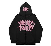 Gefomuofe Minus-Two - Sweat à capuche cargo pour homme - Y2K - Pull à capuche - Hip Hop Streetwear Urban - Unisexe - Veste décontractée - Manteau de streetwear vintage pour filles et garçons