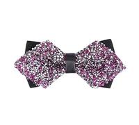 Gefomuofe Nœud papillon à paillettes pour homme - Nœud papillon réglable pré-noué - Paillettes - Pour mariage, carnaval, enterrement de vie de jeune fille, danse, fête costumée, lilas, taille unique