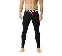 Gefomuofe Pantalon de compression pour homme - Ouvert à l'avant - Legging de fitness - Pantalon d'entraînement - Pantalon de course - Collants de sport - Long pantalon thermique, Noir , M