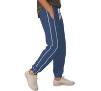 Gefomuofe Pantalon de survêtement pour homme - Jambes larges - Taille élastique - Pantalon d'extérieur - Bandes latérales - Pantalon de sport Y2k Streetwear - Pantalon de loisirs, Marine, M