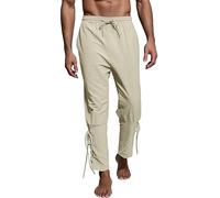 Gefomuofe Pantalon médiéval pour homme, pantalon pirate, cosplay, costume à lacets, viking, renaissance, steampunk, pantalon de loisirs, pantalon de chevalier en coton, pantalon de pirate pour homme