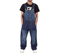 Gefomuofe Salopette ample pour homme - Salopette de travail - Réglable - Vintage - Salopette élégante - Pantalon en jean - Combinaison de travail, E bleu foncé., XXL