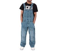 Gefomuofe Salopette ample pour homme - Salopette de travail - Réglable - Vintage - Salopette élégante - Pantalon en jean - Combinaison de travail, E bleu clair., 4XL