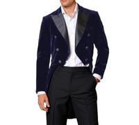 Gefomuofe Smoking Homme velours blazer élégant veste de costume revers coupe ajustée tenue de soirée dîner mariage bal de fin d'année Noël manteau fête blouson décontracté