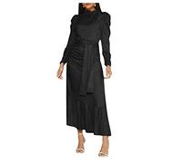 Gefomuofe Vêtements musulmans pour femme Islamique Moyen-Orient Dubaï Turquie Turquie Ensemble de robes longues pour fête de mariée soirée de prière, Noir , M
