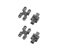 GEFONG 180 Degrés Mini Charnière Invisibles 43 mm pour Porte d'armoire Connexion du Panneau Petite Boîte en Bois Charnières Cachée en Alliage de Zinc pour Portes Pliantes Noir 4 Pièces