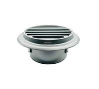 GEFONG Grille de Ventilation à Lamelles 4 Pouces 100 mm avec Filet Anti-insectes pour Extracteur de Plafond Couvercle d'évent Salle de Bain Conduits de Hotte Acier Inoxydable Gris Argent 1 Pièce