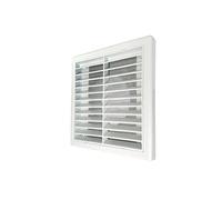 GEFONG Grille de Ventilation à Lamelles 4 Pouces 100mm avec Filet Anti-insectes pour Extracteur de Plafond Couvercle d'évent Salle de Bain Conduits de Hotte Plastique Blanc 1 Pièce
