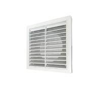 GEFONG Grille de Ventilation à Lamelles 5 Pouces 125mm avec Filet Anti-insectes pour Extracteur de Plafond Couvercle d'évent Salle de Bain Conduits de Hotte Plastique Blanc 1 Pièce