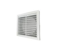 GEFONG Grille de Ventilation à Lamelles 6 Pouces 150mm avec Filet Anti-insectes pour Extracteur de Plafond Couvercle d'évent Salle de Bain Conduits de Hotte Plastique Blanc 1 Pièce