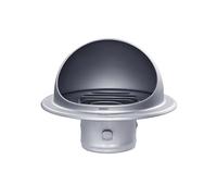 GEFONG Grille de Ventilation Ronde à Lamelles 3 Pouces 75 mm avec Filet Anti-insectes pour Extracteur de Plafond Couvercle d'évent Salle de Bain Conduits de Hotte Acier Inox Gris Argent 1 Pièce