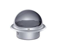 GEFONG Grille de Ventilation Ronde à Lamelles 5 Pouces 125 mm avec Filet Anti-insectes pour Extracteur de Plafond Couvercle d'évent Salle de Bain Conduits de Hotte Acier Inox Gris Argent 1 Pièce