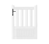 Gefradis Portillon PVC Blanc Largeur 100 cm x Hauteur 125 cm Semi ajouré Etretat - poignée à Gauche Fabrication française