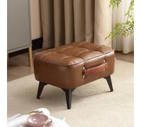 GeFSDOU 1 tabouret court minimaliste super doux pour économiser de l'espace, banc à chaussures avec assise douce pour le salon et l'entrée