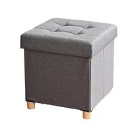 GeFSDOU Banc de rangement pliable avec couvercle amovible et assise rembourrée