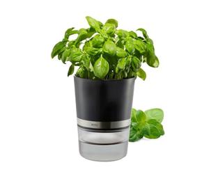 GEFU 18920 Pot à Herbes, Argent/Noir ø 14,3 cm, h 18,5 cm