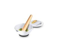Gefu Akcesoria kuchenne Suri Biały Moździerz Kuchenny DO Przypraw I Ziół Porcelanowy Z Tłuczkiem I Tarką, g35340