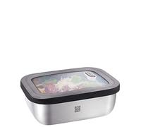 GEFU boîte de conservation Provido, boîte à provisions, code QR des provisions, acier inoxydable, 1.3 L