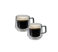 GEFU Calora Lot de 2 verres thermiques - 200 ml - Verres à café à double paroi en verre borosilicate soufflés à la bouche, empilables, passent au lave-vaisselle, au micro-ondes
