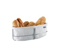 GEFU Corbeille à pain Brunch Ovale – Argent/Blanc, sac coton lavable 33661