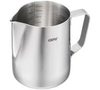 GEFU Pot à lait BARISTA 600 ml - Pot à mousse Barista Accessoire Milk Pitcher pour mousse de lait avec graduation pour cappuccino et café latte Argent