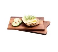 GEFU Enno Lot de 2 planches à petit-déjeuner en bois de noyer | Réutilisables des deux côtés, n'abîment pas les lames et antibactériennes | Pour pain, fruits, fromage | Design élégant