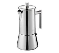 GEFU GE16380 Cafetière Italienne de 4 Tasses, Acier Inoxydable, INOX, 13,5 x 9,5 x 20 cm