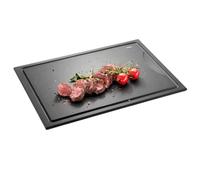 GEFU Planche à découper SLIZE - Grande avec rainure à jus | Planche de service durable en composite de bois - Utilisable des deux côtés, n'abîme pas les couteaux et passe au