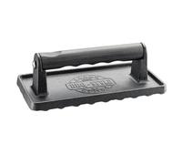 GEFU – Presse-poids BBQ – Fonte noire, poignée en bois de pakka, 20×10×6,2 cm