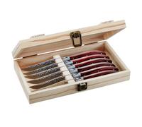 GEFU Set de Couteaux à Steak Rancho Set de 6 Couteaux à Steak Couteaux à Viande Pakka Wood Brown