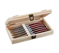 GEFU Set de Couteaux à Steak Rancho Set de 6 Couteaux à Steak Couteaux à Viande Pakka Wood Brown