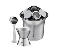 GEFU Set : entonnoir et entonnoir et mesure à café ConSCIO + 4 capsules de café ConSCIO + 80 autocollants aromatiques de rechange ConSCIO + récipient de collecte de marc de café ConSCIO