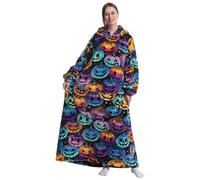 Gegeryozer Sweat à Capuche Femme Élégant - Pull Polaire Doux Capuche Fixe, Couverture Portable Chaude pour Maison/Balcon (Taille Unique)