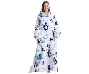 Gegeryozer Sweat à Capuche Femme Élégant - Pull Polaire Doux Capuche Fixe, Couverture Portable Chaude pour Maison/Balcon (Taille Unique)