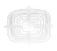 Geggur Couvercle Silicone Extensible Carré, 6 Pièces Couvercles en Silicone sans BPA, Couvercle Silicone Extensible Alimentaire Rectangulaire Reutilisable, pour Micro-Ondes/Le Frigo/Le Lave-Vaisselle