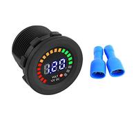 Gegong Moniteur d'état de la batterie 12V DC, Affichage numérique LED de moto avec alerte à trois couleurs, installation de verrouillage de torsion Aucun outil requis pour le batea