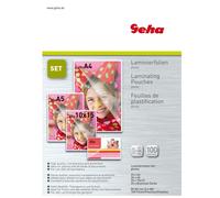 Geha Set 100x Film à Laminer din A4 A5 10x15cm Visite Poches de Stratification