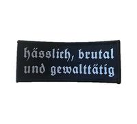 Gehasst Verdammt Vergöttert Écusson thermocollant adapté aux fans de Bohême Onkelz - Patch à repasser - Rocker, patch, motard (HBG (10 x 4 cm)
