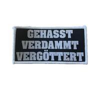 Gehasst Verdammt Vergöttert Écusson thermocollant, convient aux fans de Bohême, Onkelz, patch, thermocollant, motard, 10 x 5 cm