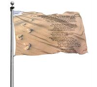 GEHIYPA Footprints In The Sand Flag Lot de 2 coutures doubles durables avec œillets en laiton 10 x 15 cm