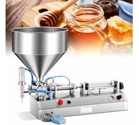 GEHPYYDS Machine de Remplissage pneumatique pour pâtes liquides, Machine de Remplissage Horizontale de crème en Acier Inoxydable 304 avec trémie, remplisseuse de Bouteilles pour liquides 5-40ml