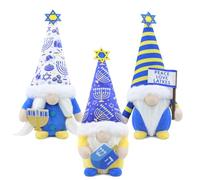 Gehydy GNOME de Noel Hanoukka Lot de 3 Deco Noël GNOME Peluche Elfe Christmas Décoration pour Maison Cuisine
