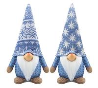 Gehydy GNOME de Noel Lot de 2 Deco Noël GNOME Peluche Elfe Christmas Décoration pour Maison Cuisine - Bleu