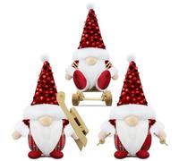 Gehydy Traîneau GNOME de Noel Lot de 3 Deco Noël GNOME Peluche Elfe Christmas Décoration pour Maison Cuisine