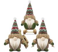 Gehydy Traîneau GNOME de Noel Lot de 3 Deco Noël GNOME Peluche Elfe Christmas Décoration pour Maison Cuisine - Cyan